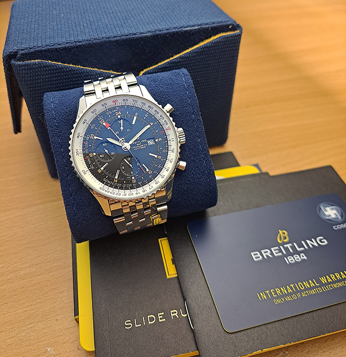 XL Breitling 1884 Chronometre Navitimer World Wristwatch Ref. A24322